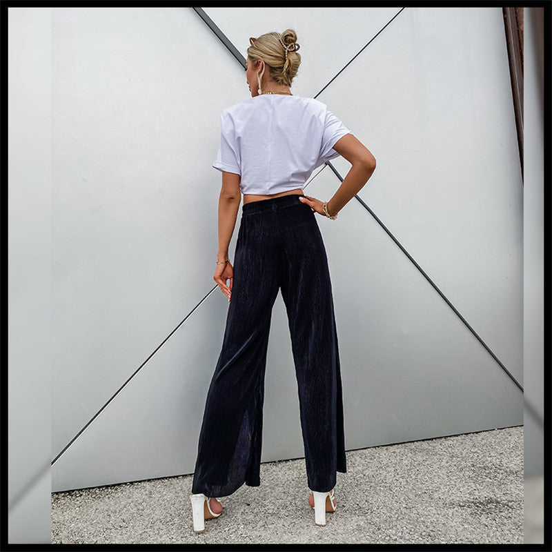 Slit Street Breathable Wide-leg Pants Trend