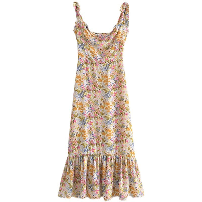 Printed hem Ruffle Dress