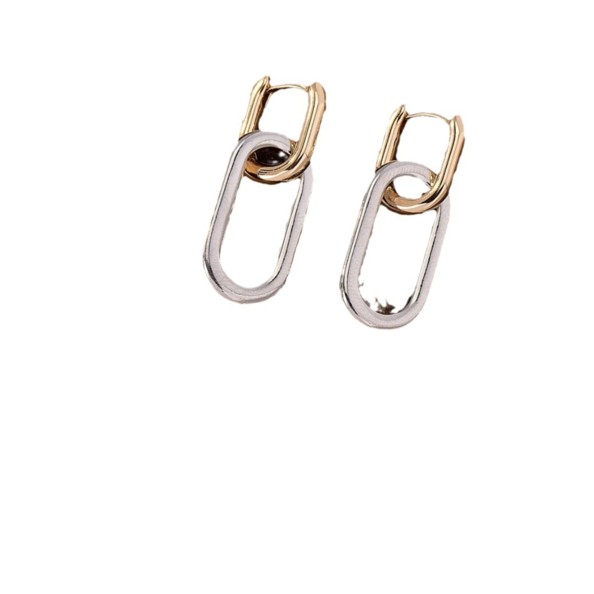 Fashion Simple Stitching Geometric Mixed Color Fusion Alloy Temperament Earrings