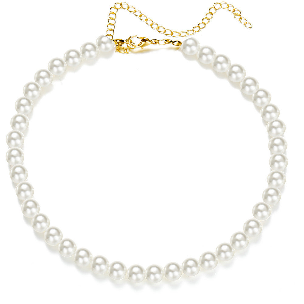 Vintage Pearl Necklace Women's Simple Temperament Pearl Necklace