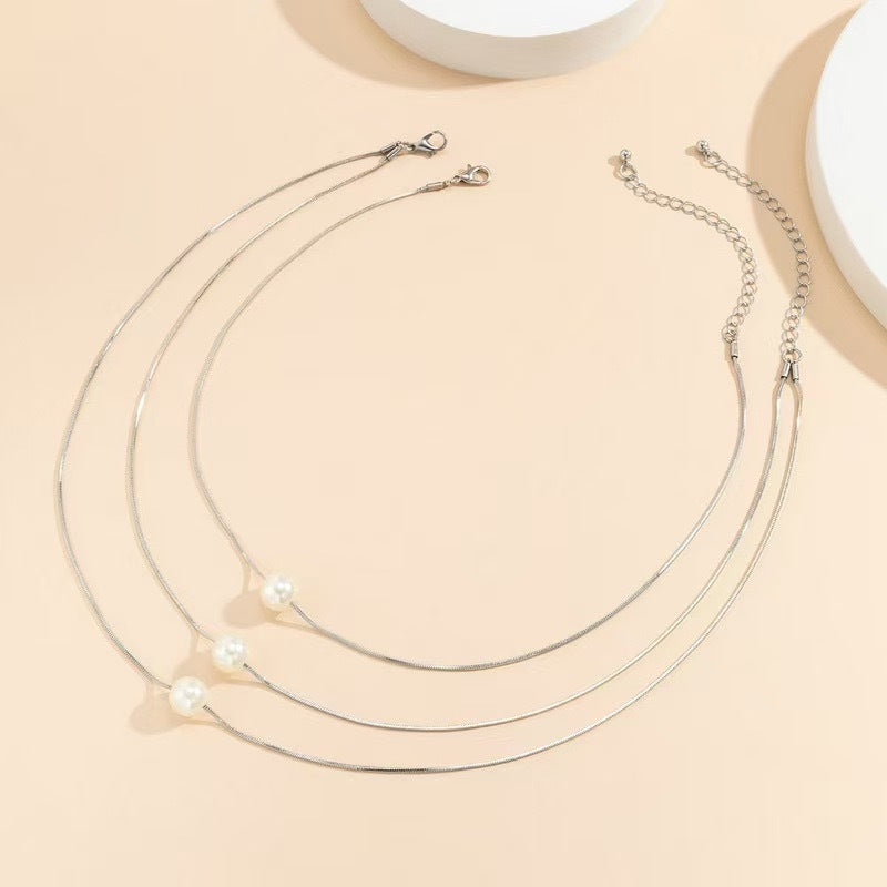 Twin Women's French European And American Pearls Necklace