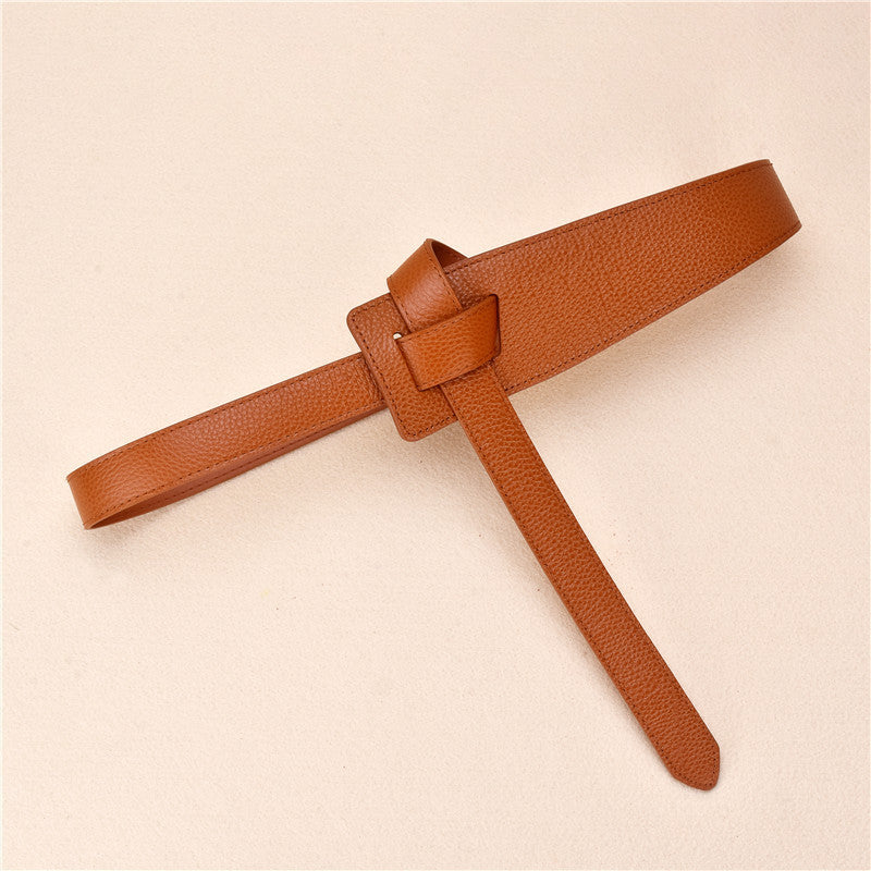 First Layer Cowhide Casual Wide Belt Leather Decoration Belt