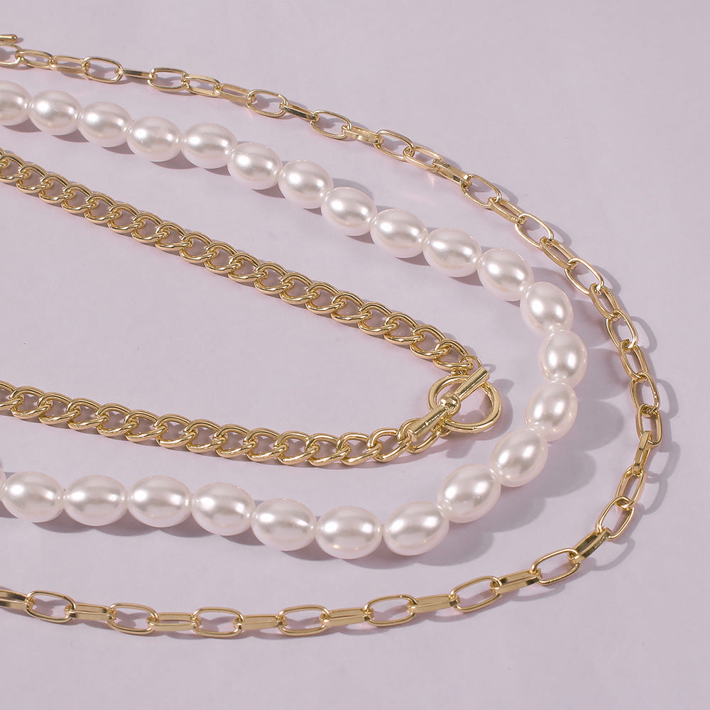Imitation Oval Pearl Choker