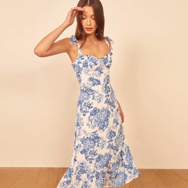 Printed hem Ruffle Dress