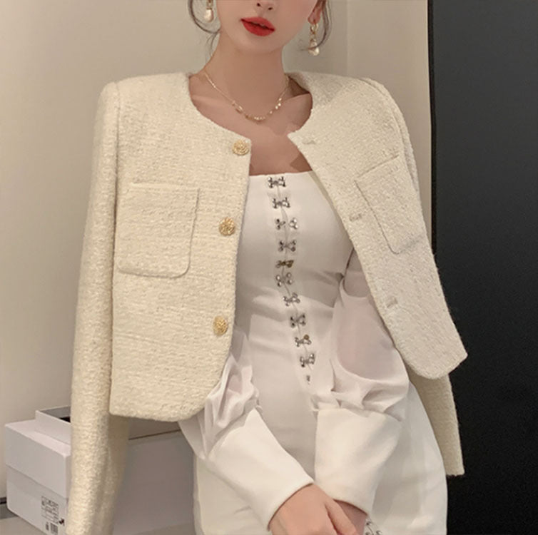 French Style Jacket Women's Coat Tweed
