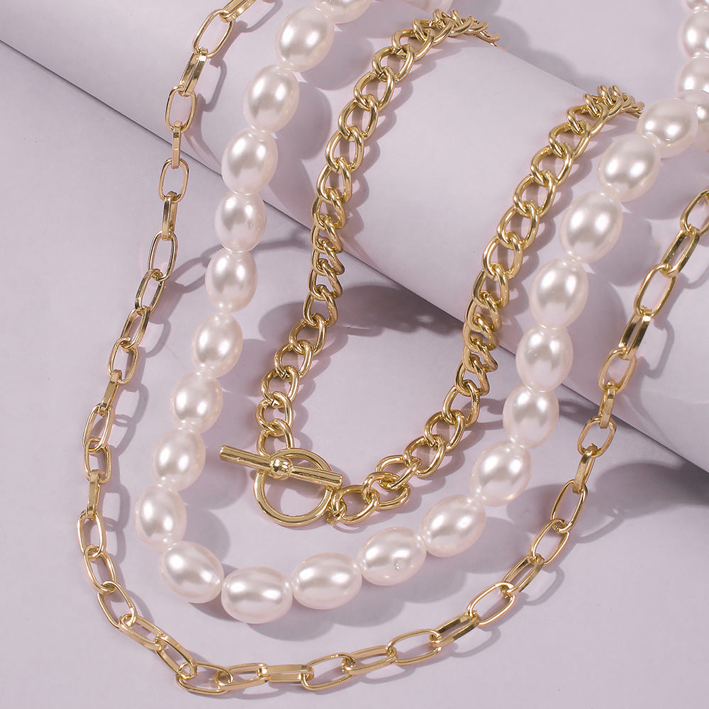 Imitation Oval Pearl Choker