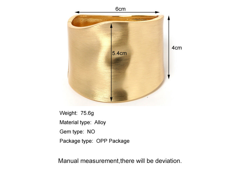 Exaggerated Wide Side Bracelet Minimalist Spring Clasp Bracelet