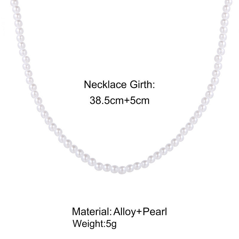 Vintage Pearl Necklace Women's Simple Temperament Pearl Necklace
