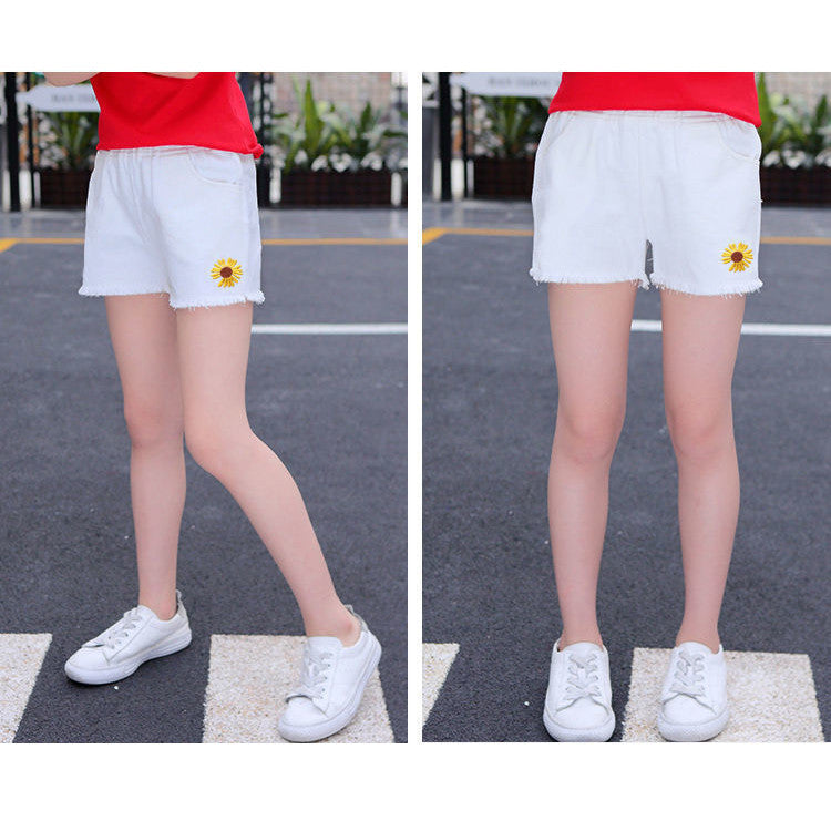Denim Shorts Fringed Fringe Hot Pants Embroidered Leggings