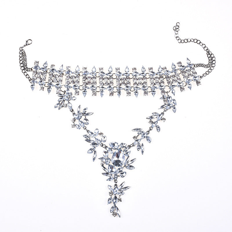 FallWinter Classic European And American Big Brand Full Rhinestone Drop Pendant Exaggerated Necklace Clavicle Chain Clothing Accessories Wholesale