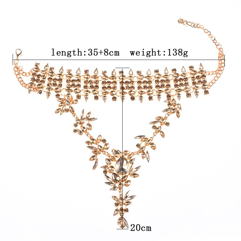 FallWinter Classic European And American Big Brand Full Rhinestone Drop Pendant Exaggerated Necklace Clavicle Chain Clothing Accessories Wholesale