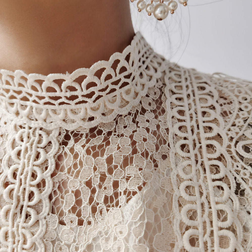 Crochet Lace Short-sleeved Casual Top