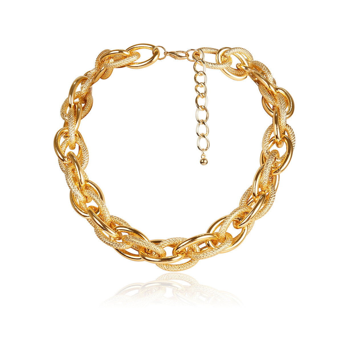 Retro Wild Metal Hemp Mirror Mixed Necklace