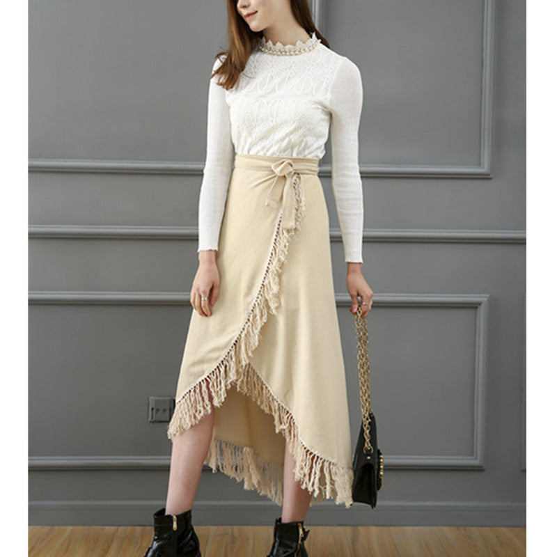 Fringed hip skirt