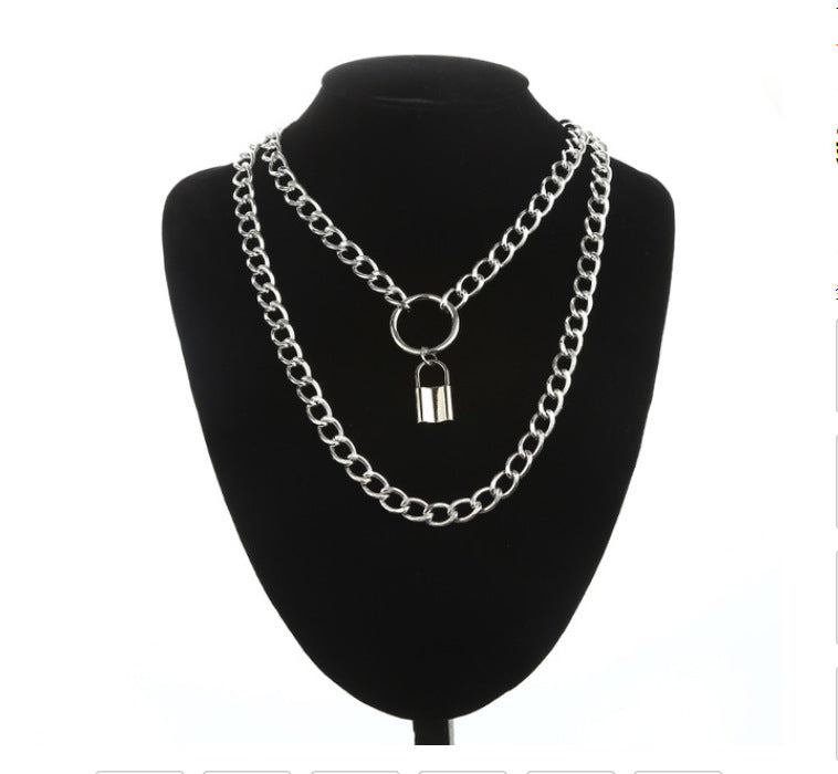 Retro Punk Hip Hop Lock Necklace