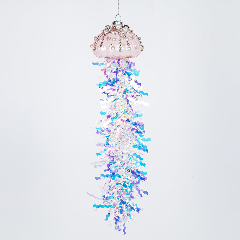Pearl Glass Jellyfish Christmas Decorations