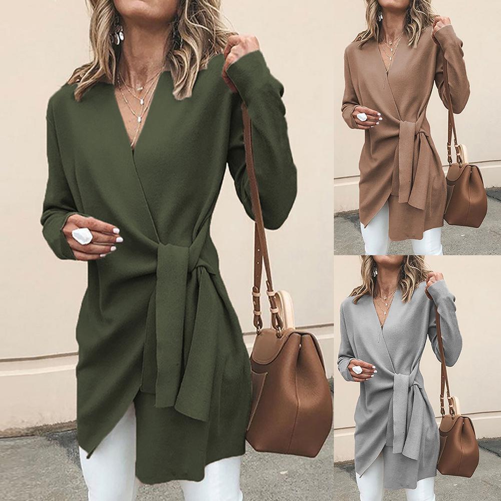 Lace Up Long Sleeve Blouse