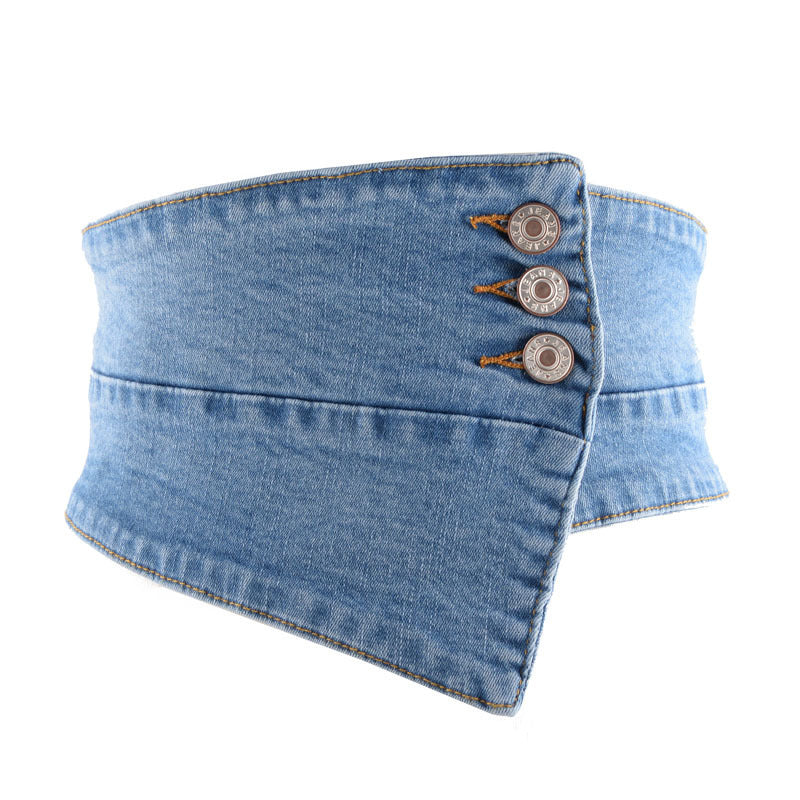 Fashion Denim Stretch Fabric Versatile Corset Ladies