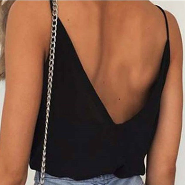 Loose lace stitching satin vest