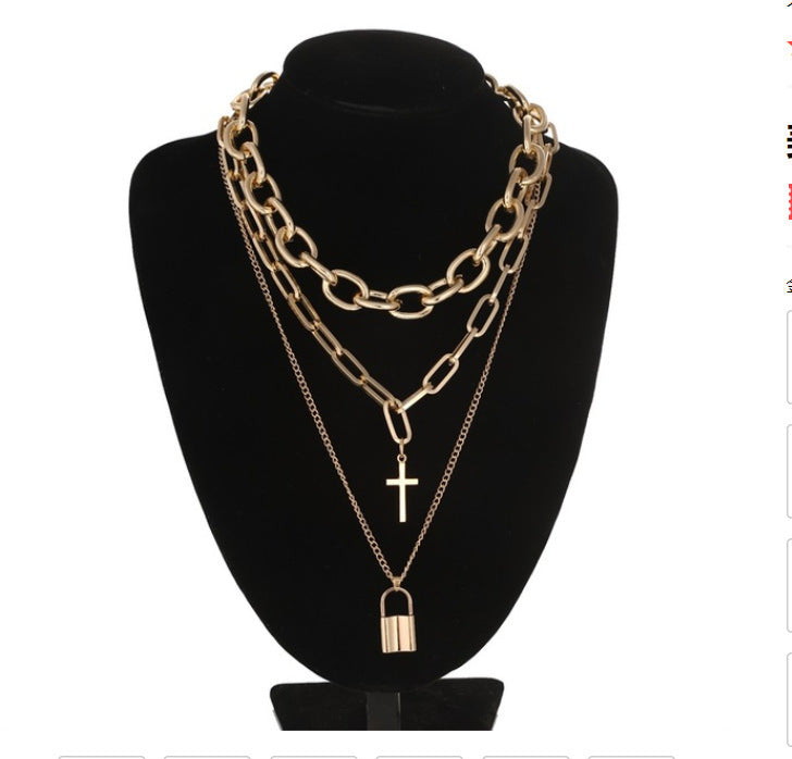 Retro Punk Hip Hop Lock Necklace