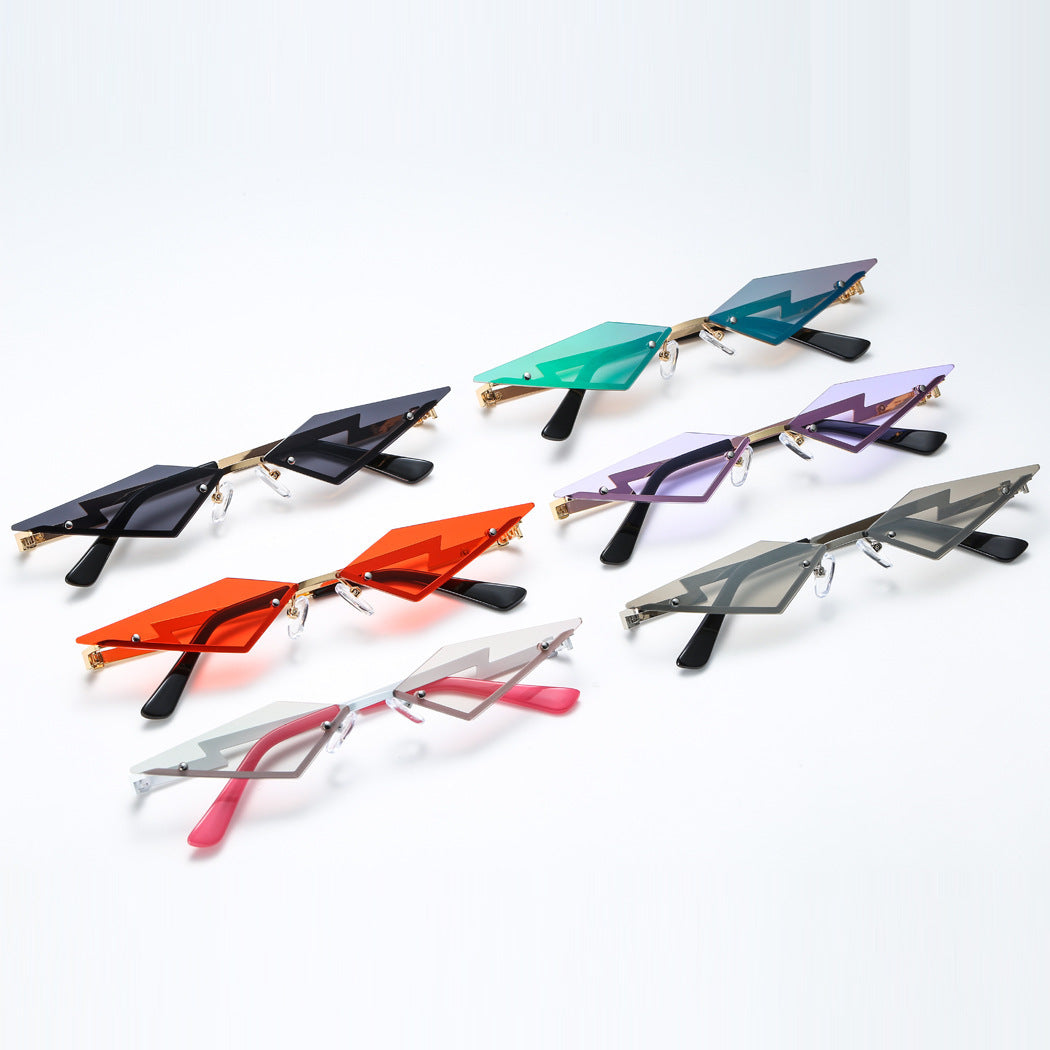 Color film rimless sunglasses