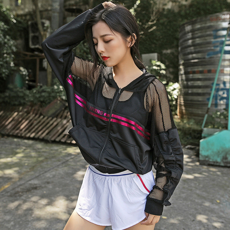 Mesh stitching breathable jacket