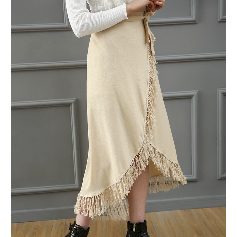 Fringed hip skirt