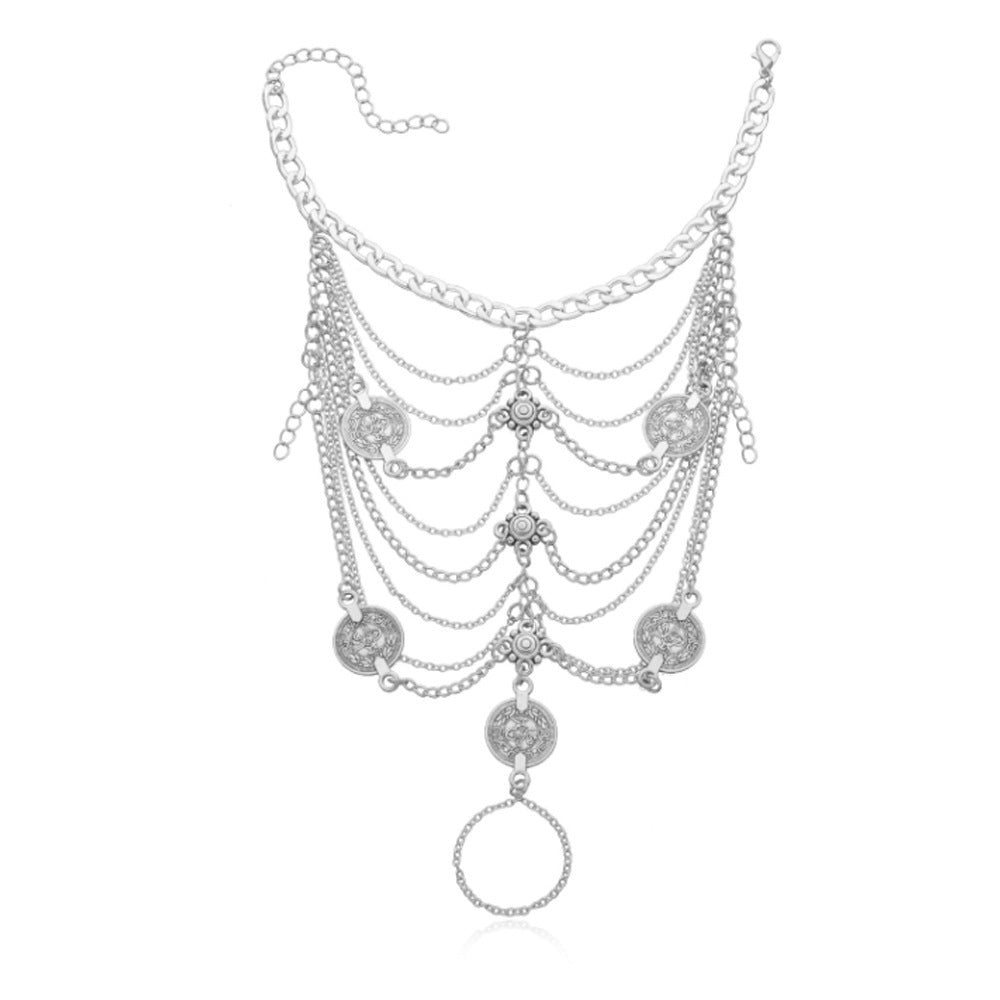 Retro Fashion Multi-layer Tassel Anklet For Women