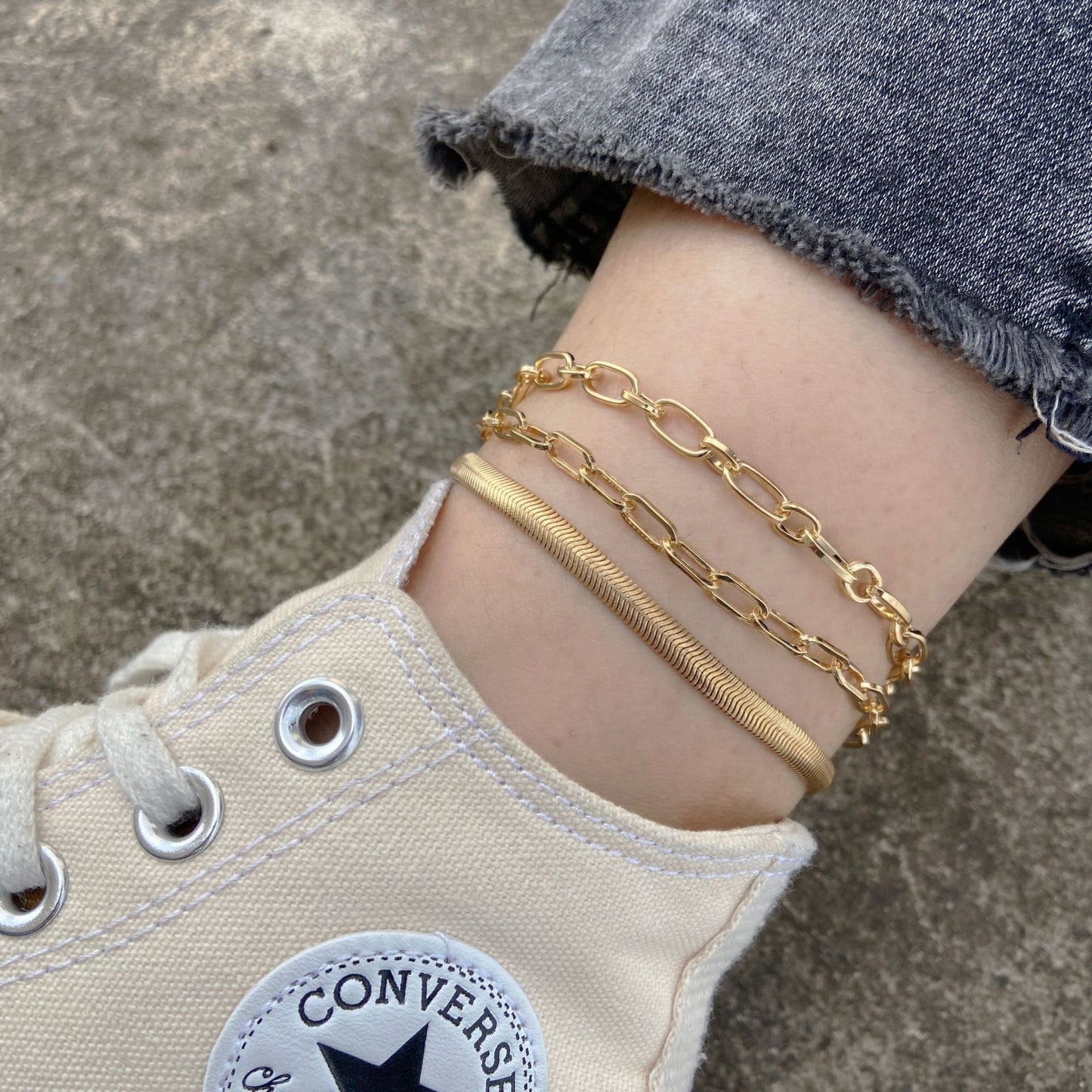 Creative Personality Golden Snake Bone Chain Foot Ornaments For Women