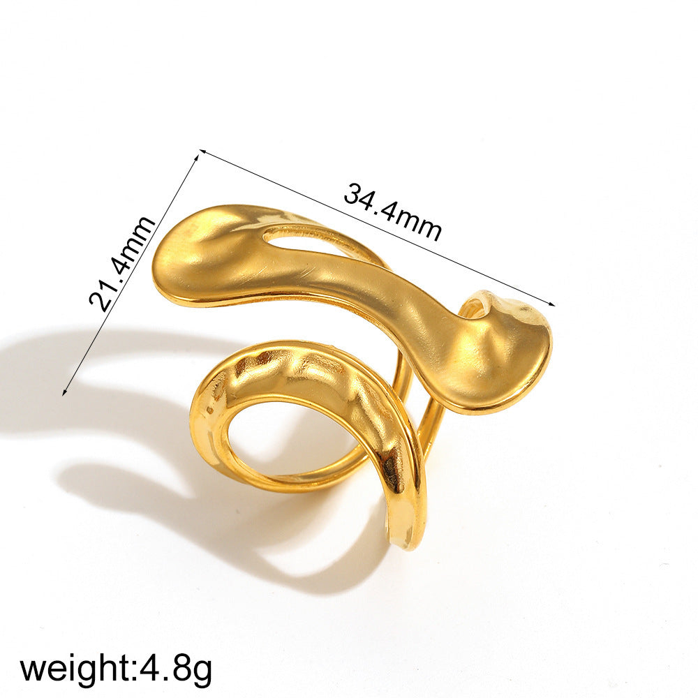 Geometric Ring Line Titanium Steel Ring For Women