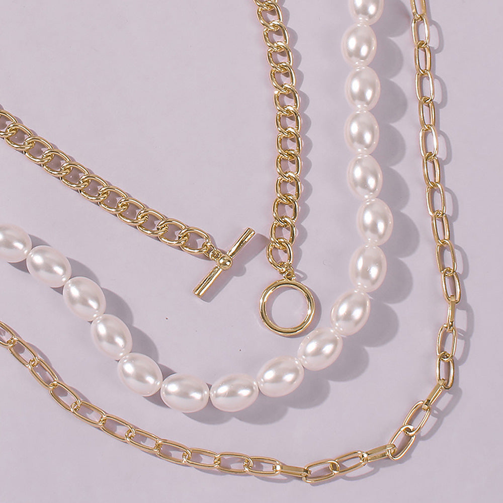 Imitation Oval Pearl Choker