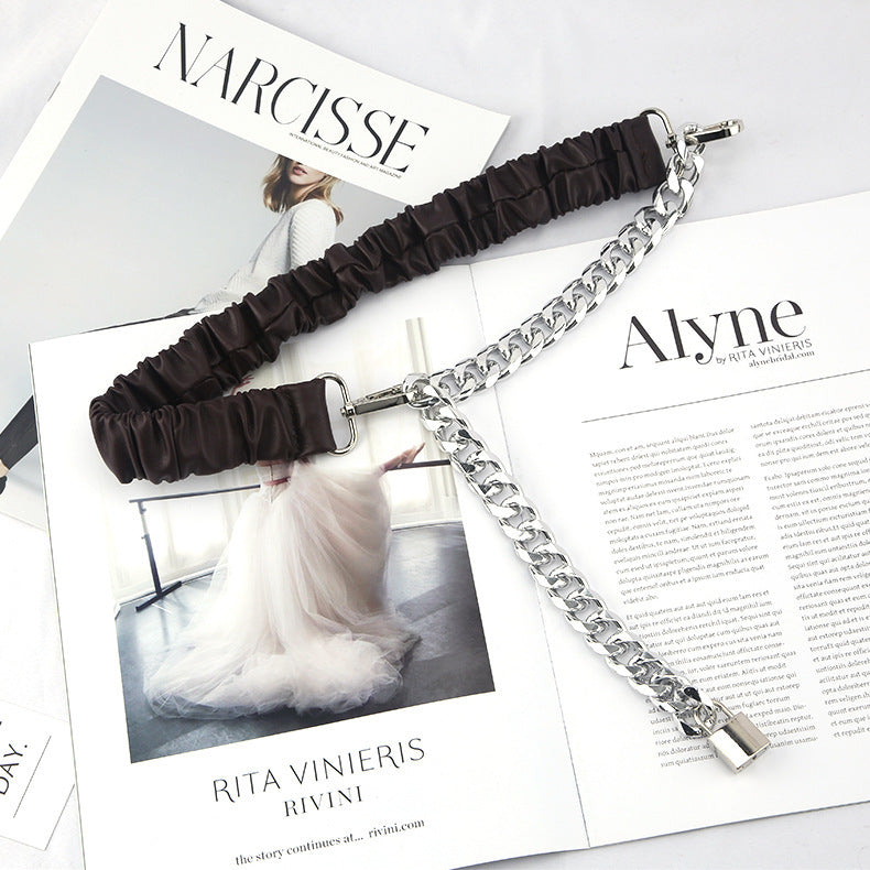 Silver Chain Decoration Belt Women