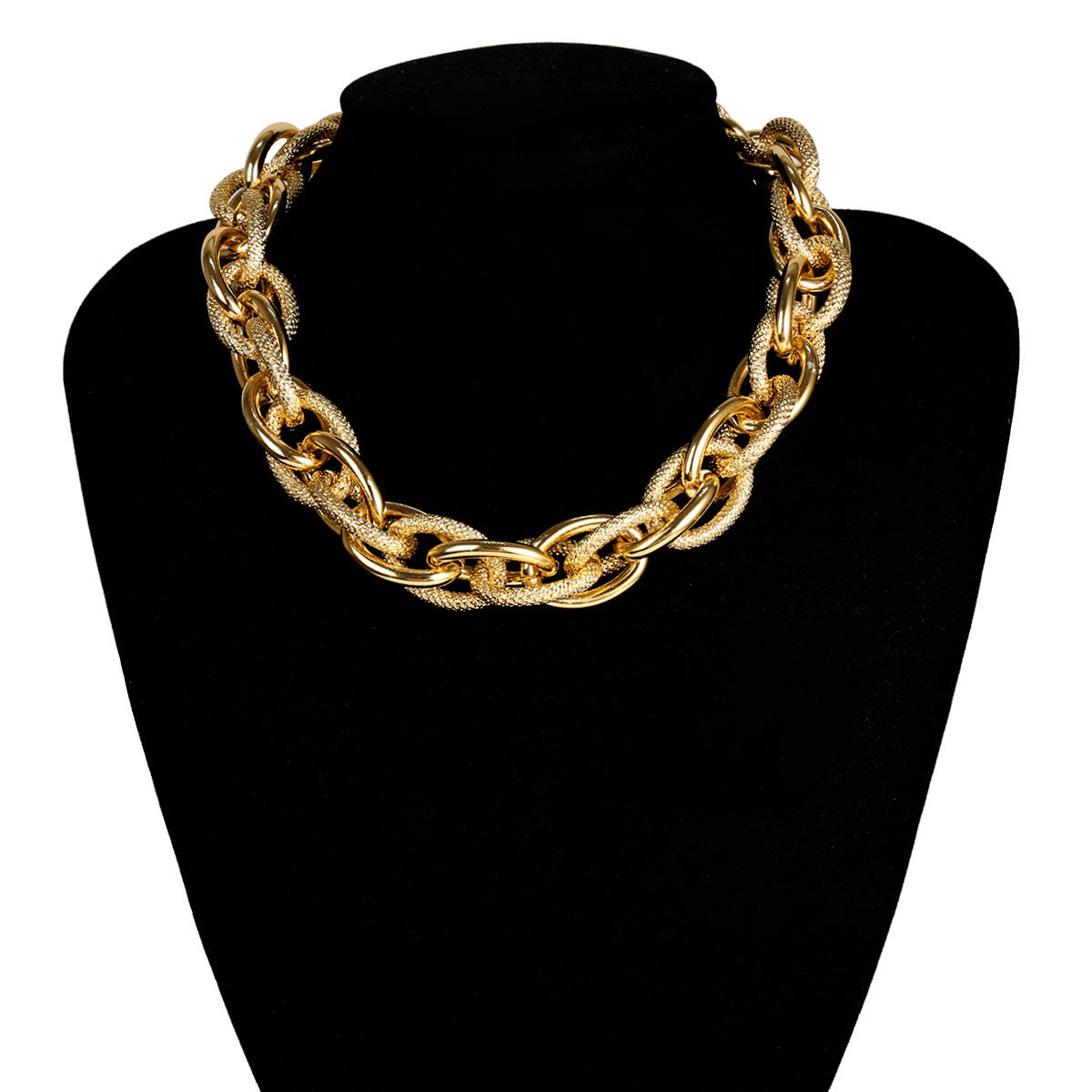 Retro Wild Metal Hemp Mirror Mixed Necklace