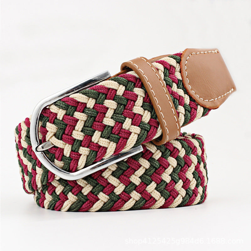 Elastic Woven Belt Corrugated All-match Casual Women's Canvas