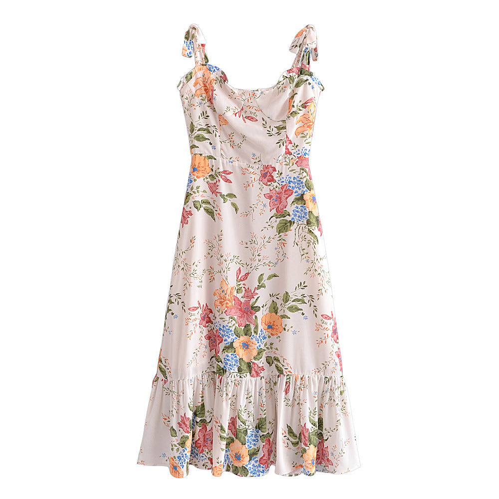 Printed hem Ruffle Dress