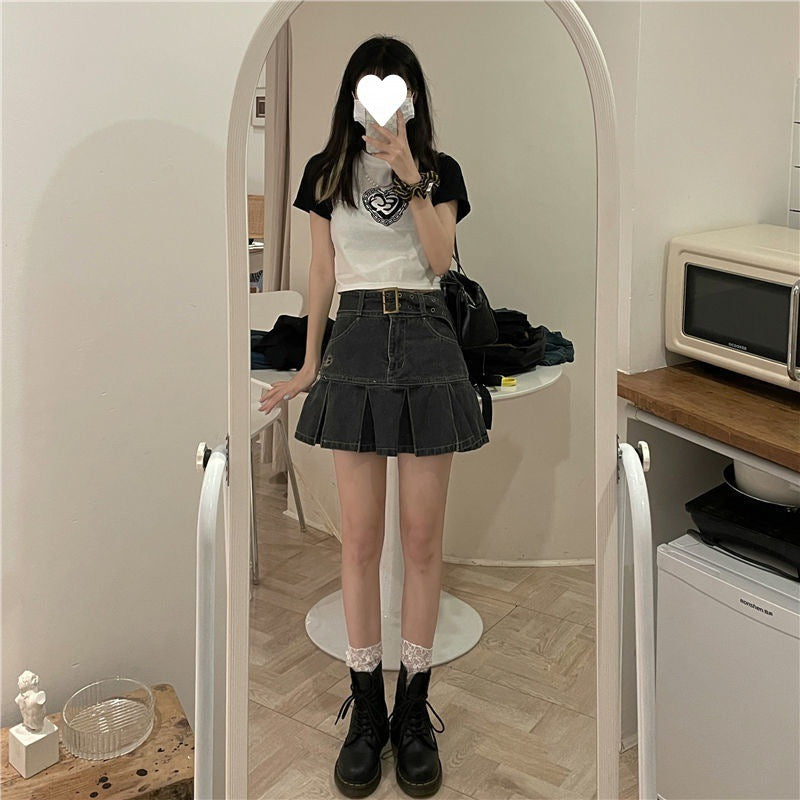 Summer Butterfly Embroidery Hot Girl Denim Skirt