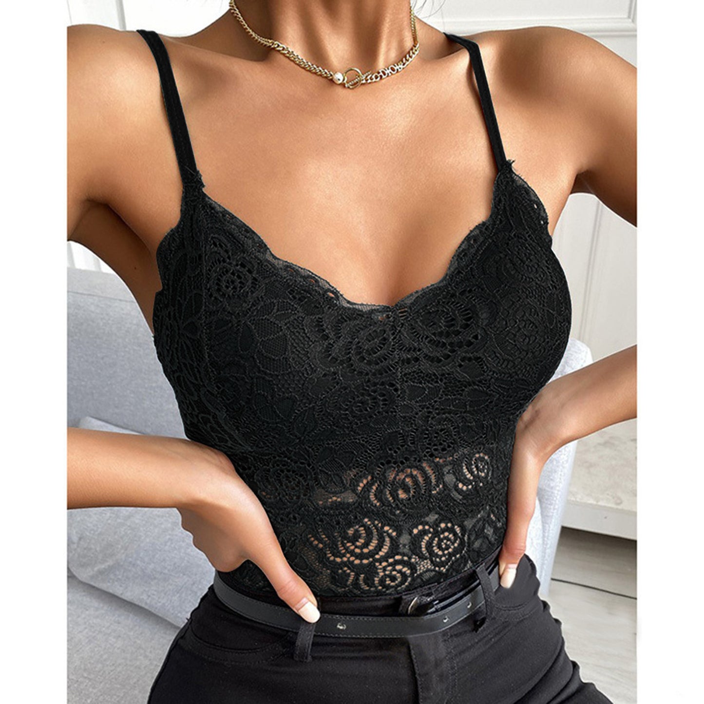 Lace Plus Size Sling Outerwear Vest