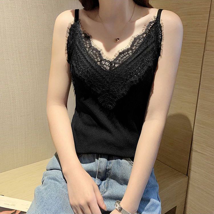 Women's V-neck Stitching Lace Camisole