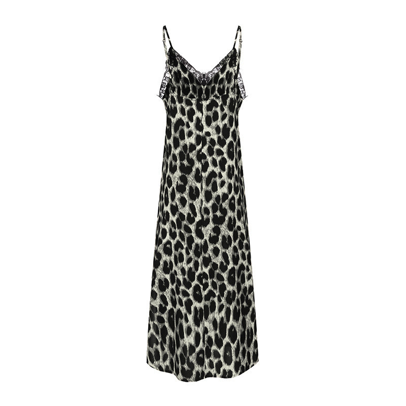 Leopard print split dress