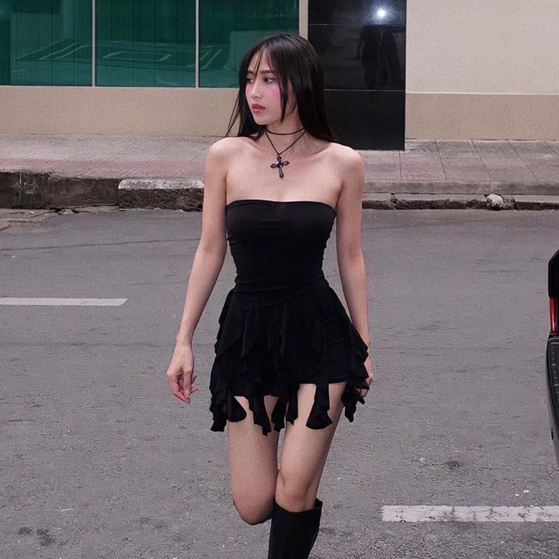 Fashionable Ruffle Hemmed Hip Wrap Skirt
