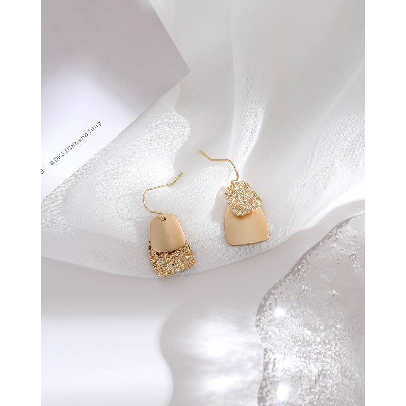 Hong Kong Style Retro Asymmetrical Personality Earrings Women