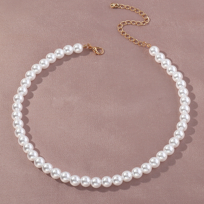 Elegant Round Pearl Necklace Temperament Pearl Necklace