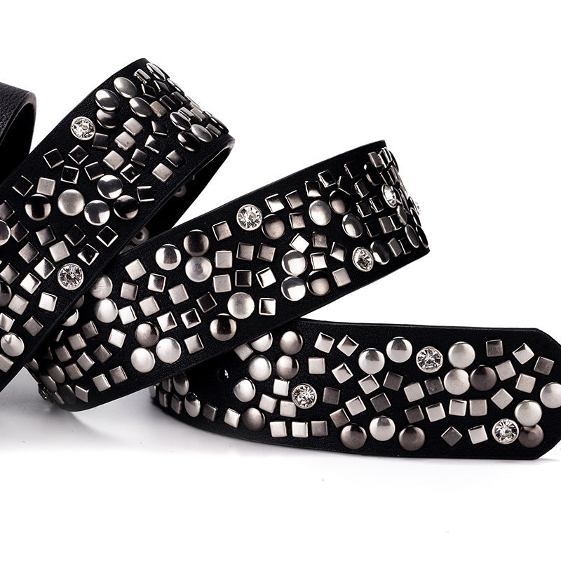 New Ladies Belt Fashion Rivet Inlaid Decoration