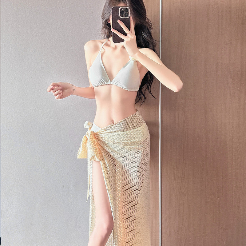 Vacation Swimwear Women's Bikini Three-piece Suit