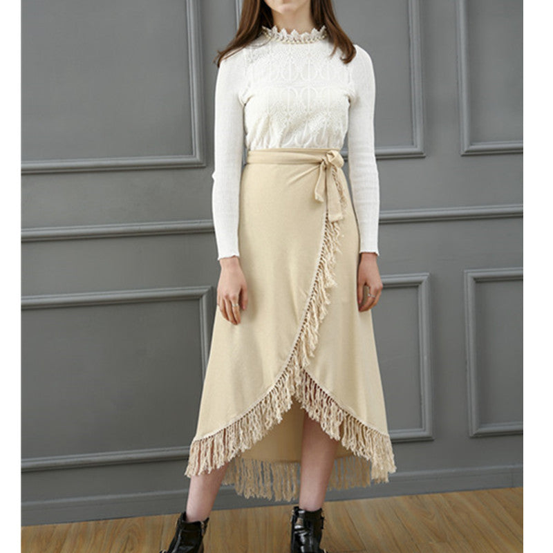 Fringed hip skirt