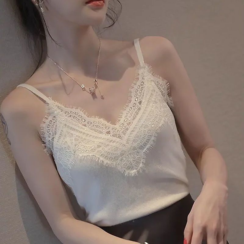 Women's V-neck Stitching Lace Camisole