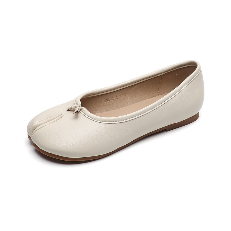 Women's French Mary Jane Split Toe Flat Shoes