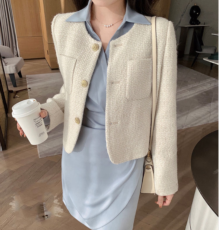 French Style Jacket Women's Coat Tweed
