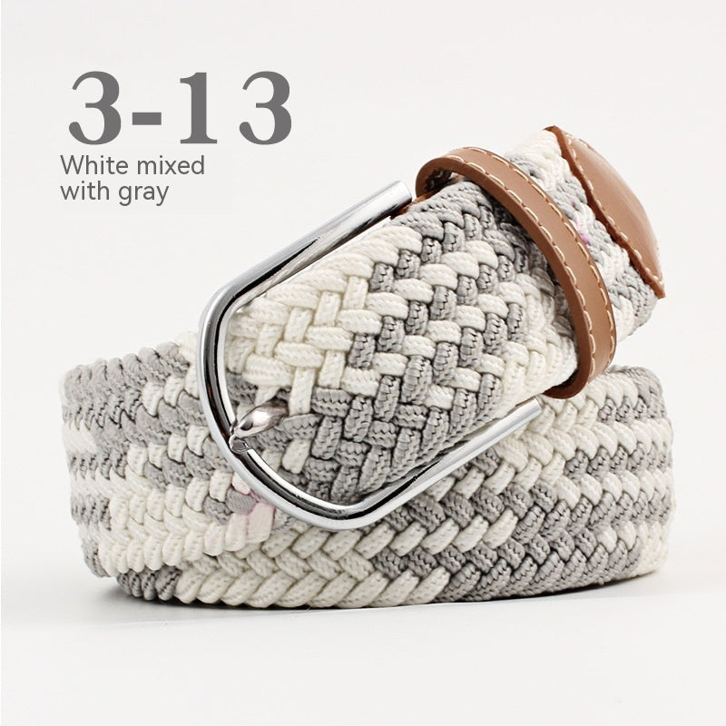 Elastic Woven Belt Corrugated All-match Casual Women's Canvas