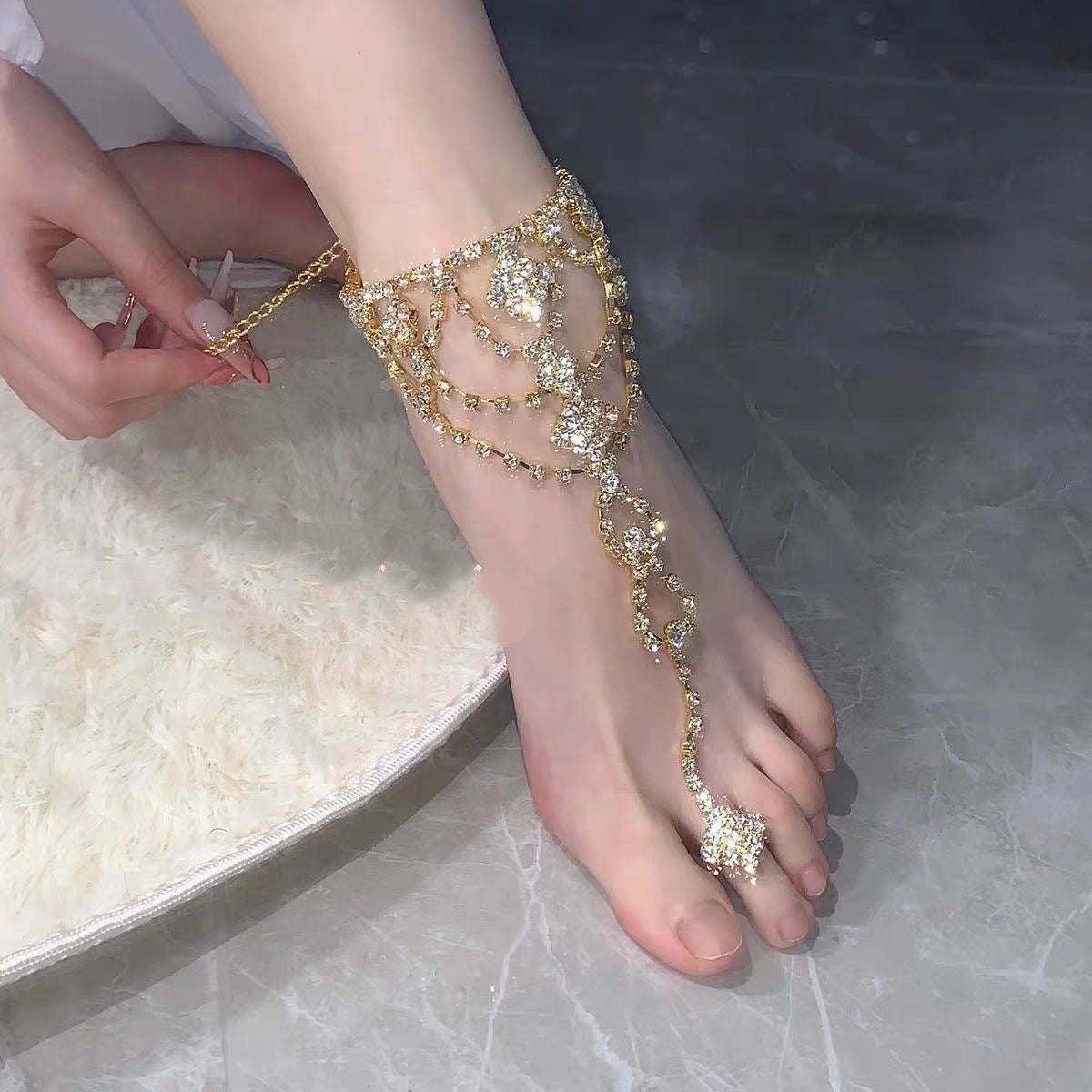 Retro Fashion Multi-layer Tassel Anklet For Women